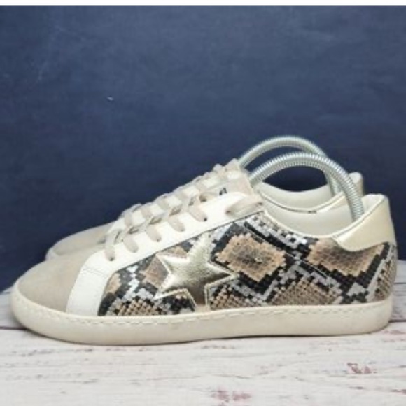 Vintage Havana Shoes - Vintage Havana Betsy Bronze Snake Print Sneakers with Gold Star Size 9.5
